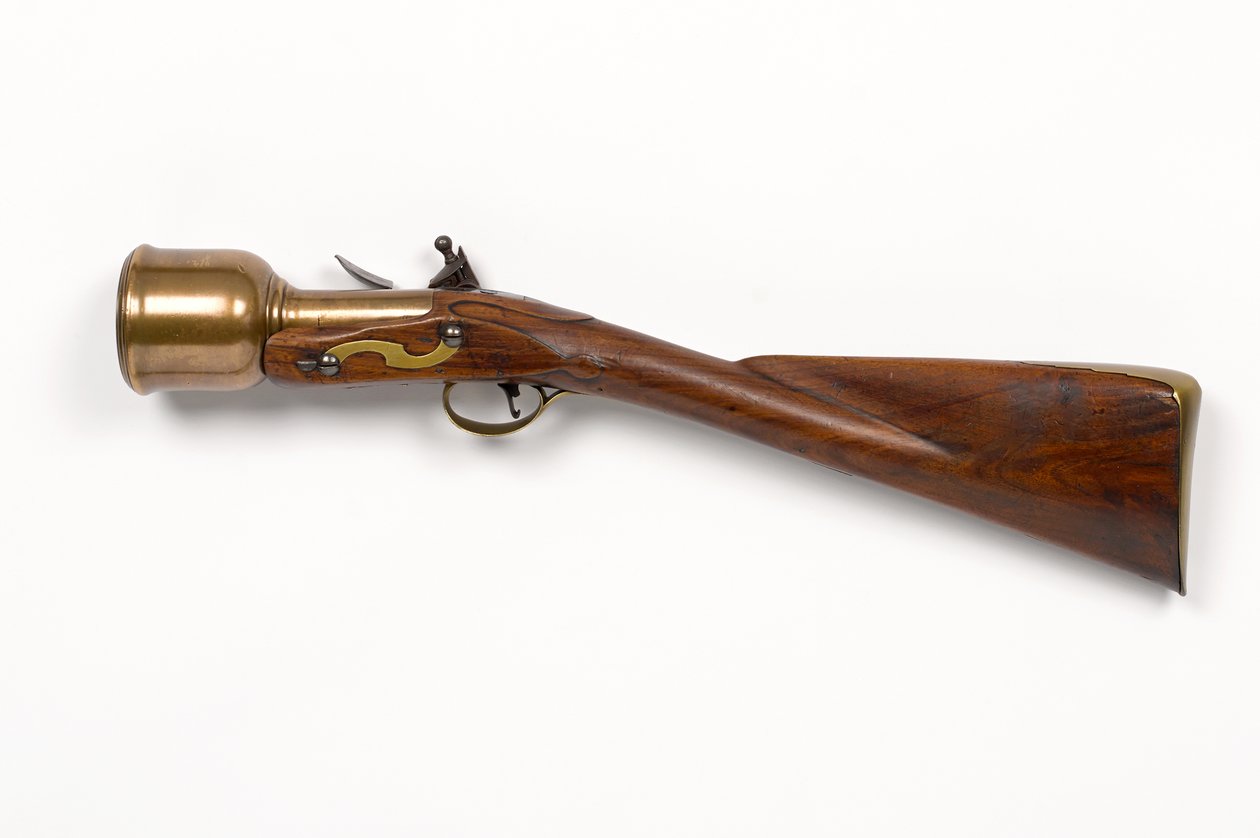 Flintlock håndmørtel c.1760-1770 (mørtel, hånd, flintlock) af Unknown artist