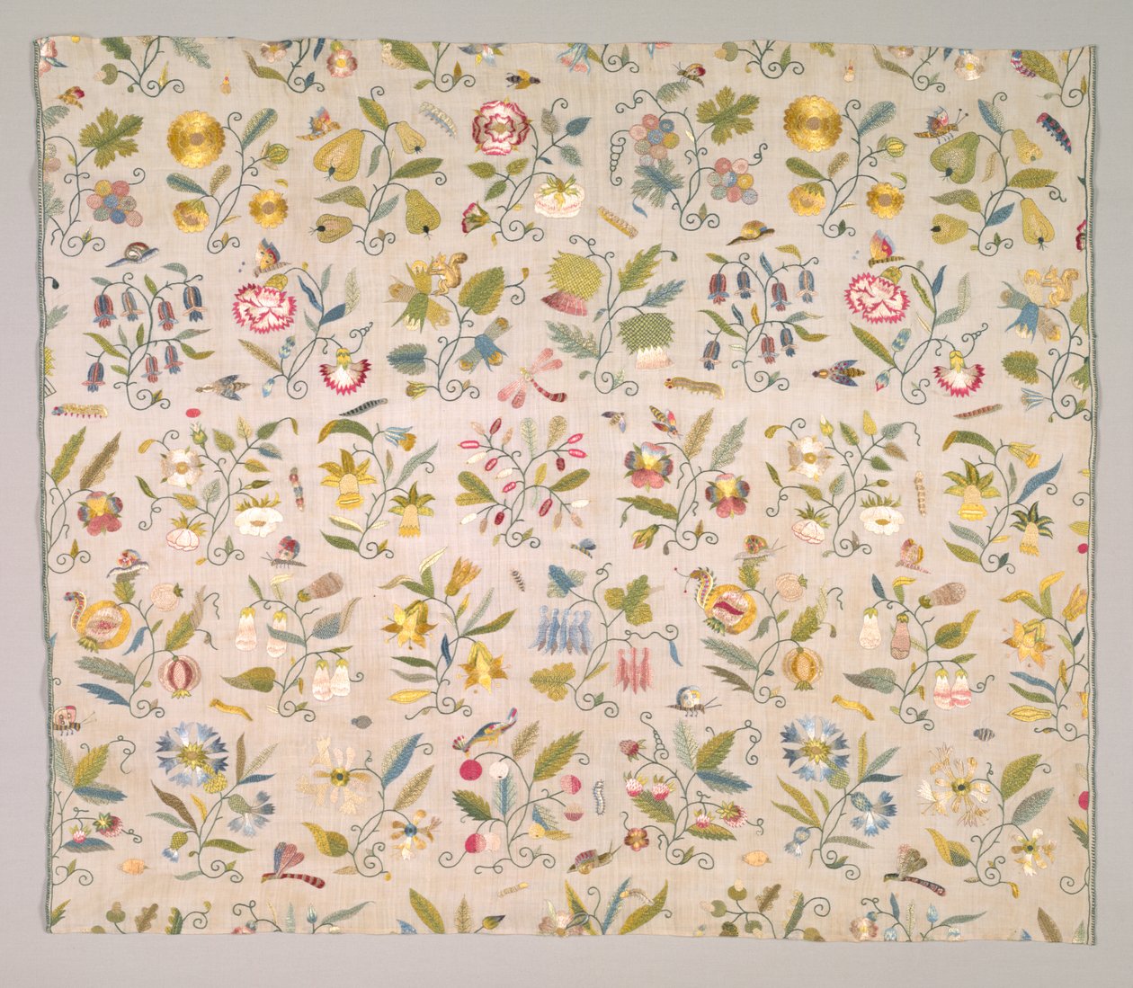 Blomsterpanel, sandsynligvis fra et gardin af Unknown artist