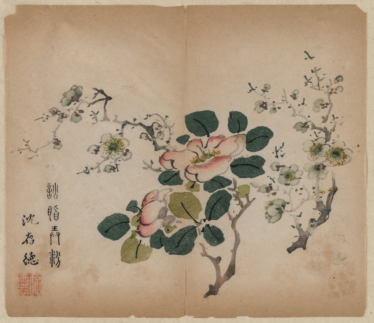 Blomstrende Prunus af Unknown artist
