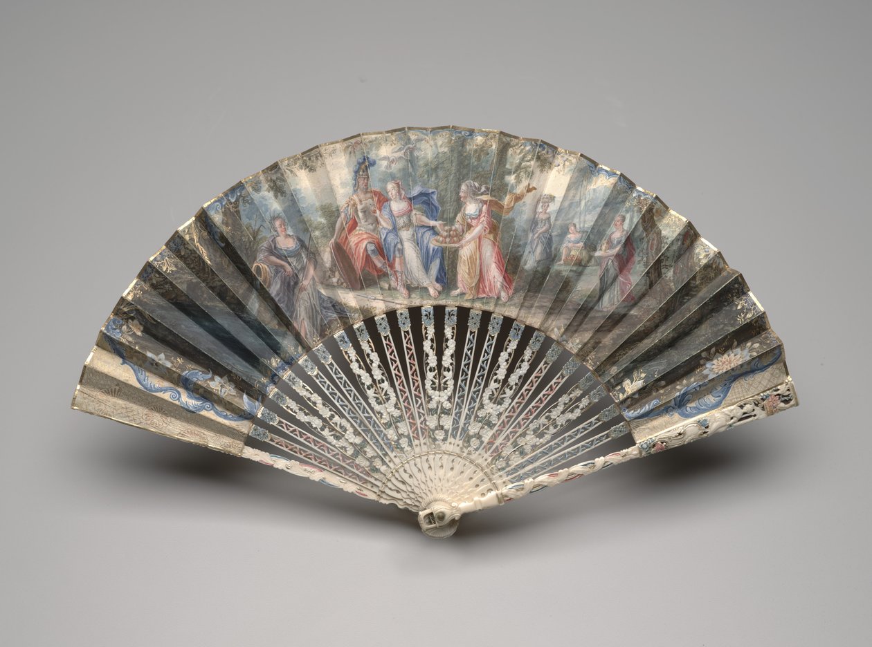 Foldevifte med et klassisk emne, muligvis en allegori om ægteskab, ca. 1750