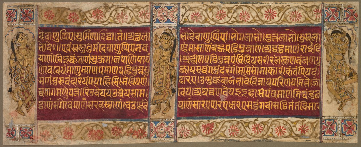 Folio med dansende kvinder af Unknown artist