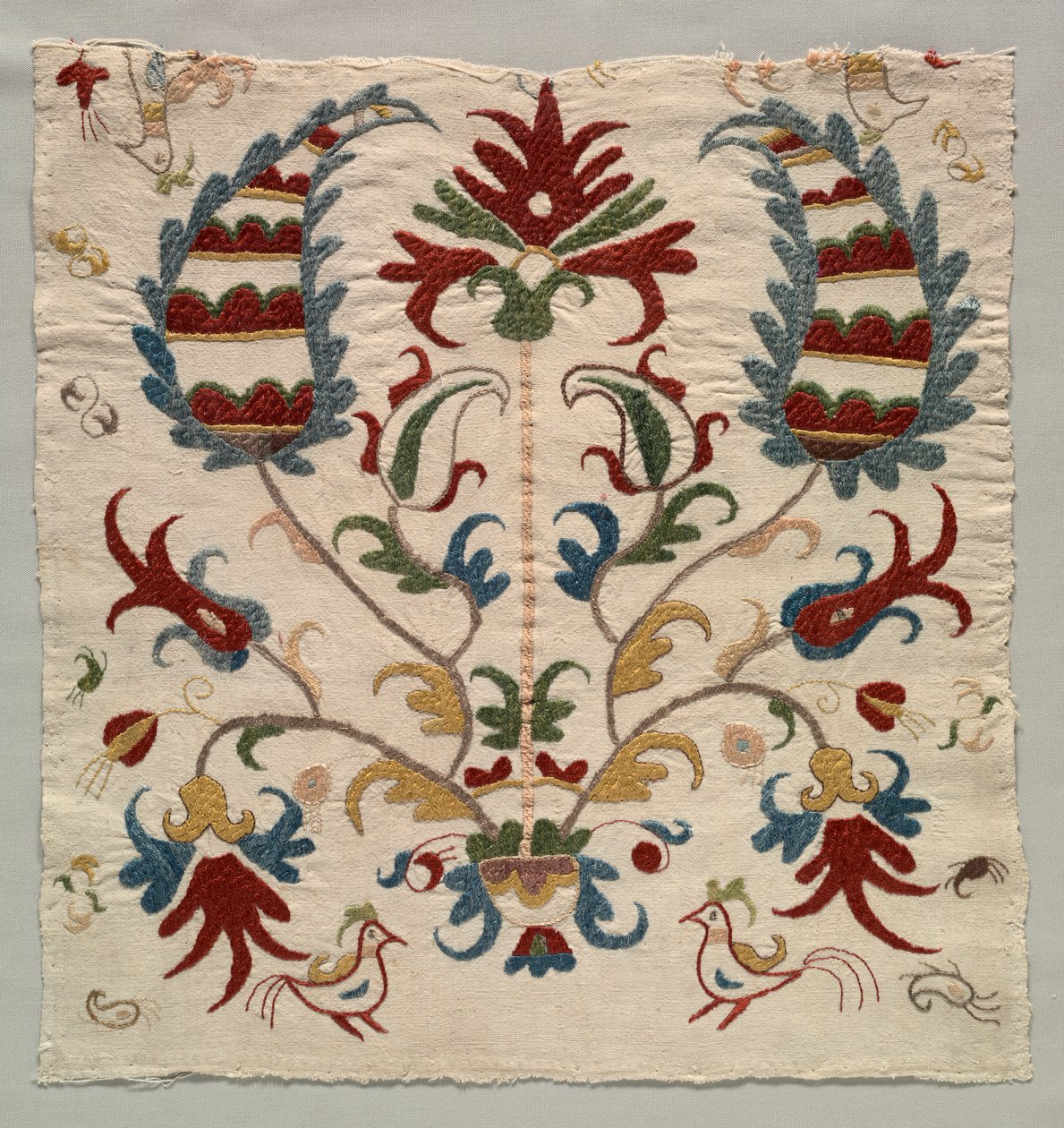 Fragment af pudebetræk eller panel af sengetæppe af Unknown artist