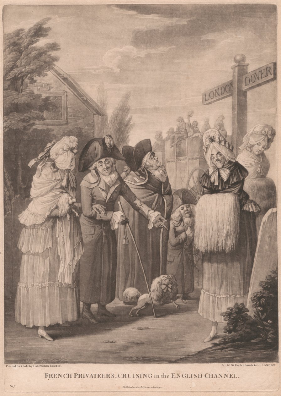 French Privateers, Cruising i Den Engelske Kanal af Unknown artist