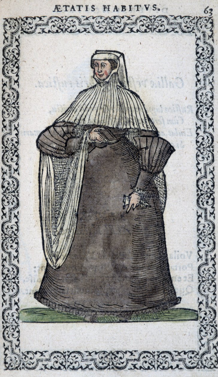 Fransk kvinde i sørgedragt - i "" Habits et éffigies"" af Jean Sulperius af Unknown artist