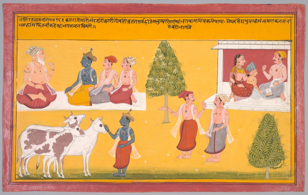 Krishnas venner, folio 163 fra en Bhakti Ratnavali fra Vishnu Puri af Unknown artist