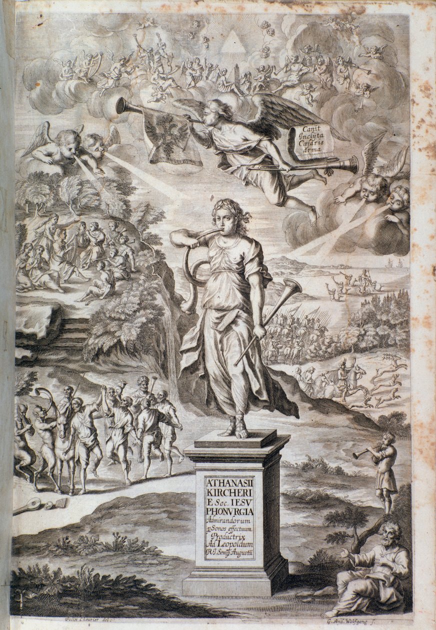 Frontispice af Phonurgia nova (1673) af Unknown artist