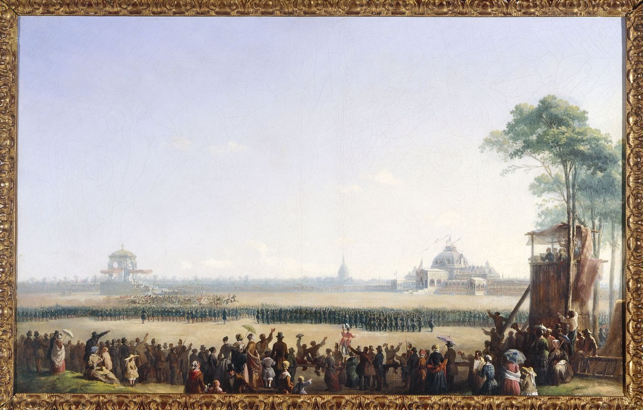 Fejring den 10. maj 1852 på Champ-de-Mars, uddeling af ørne og velsignelse af flagene af Unknown artist