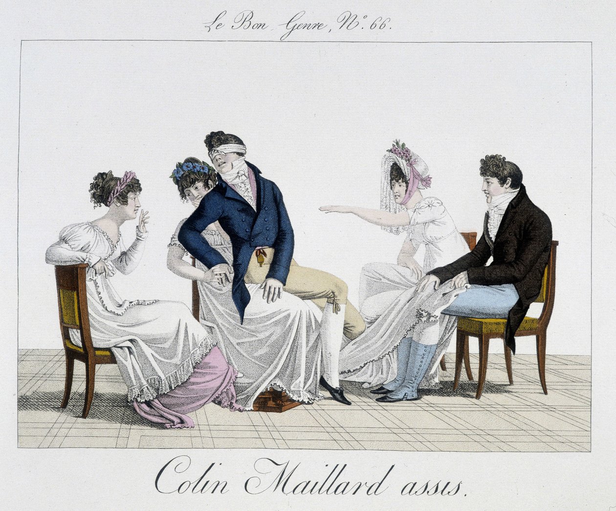 Spil: Le Colin Maillard siddende - i "" Le Bon genre"", nr. 65 af Unknown artist