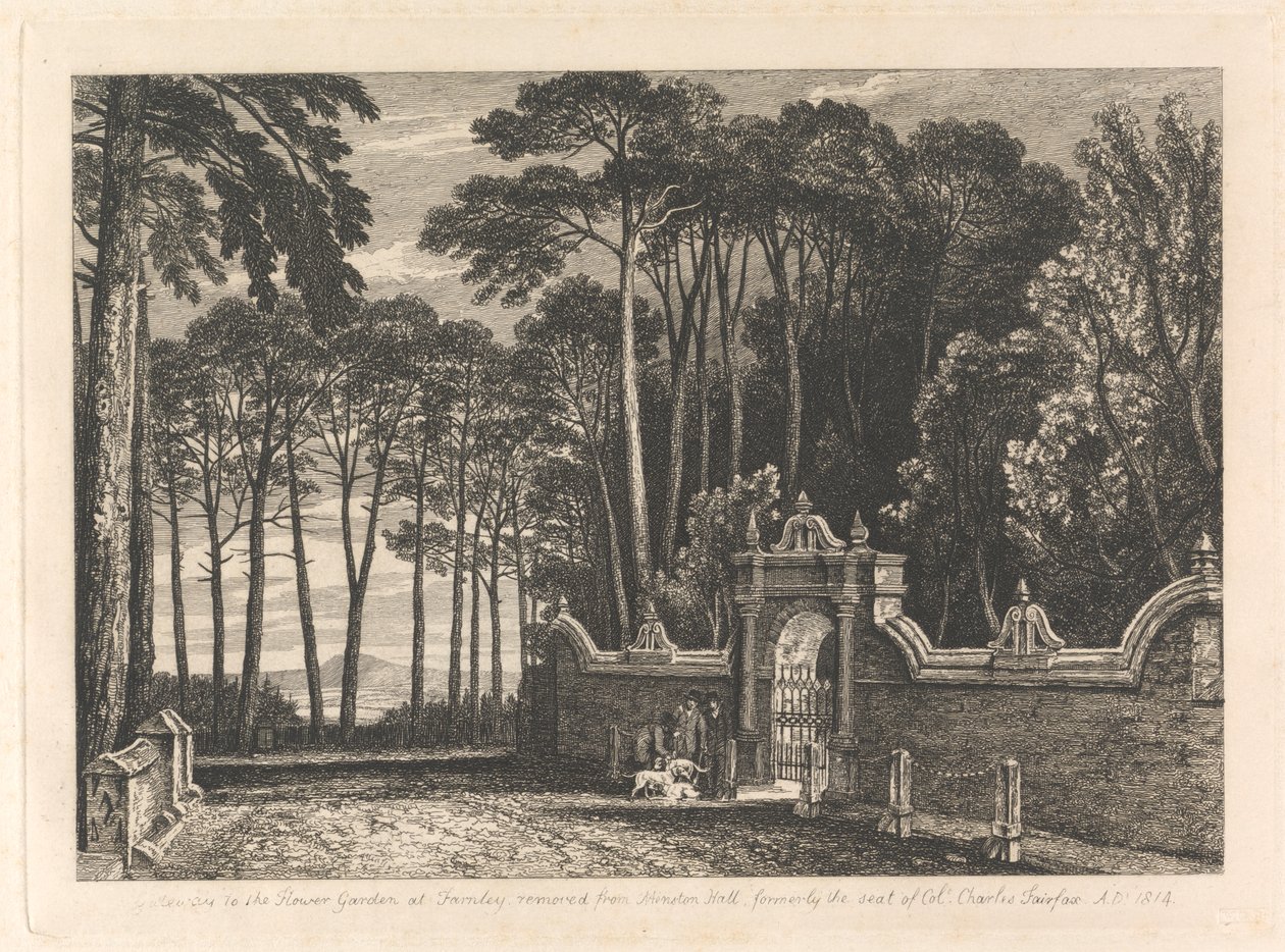 Porten til blomsterhaven ved Farnley af Unknown artist