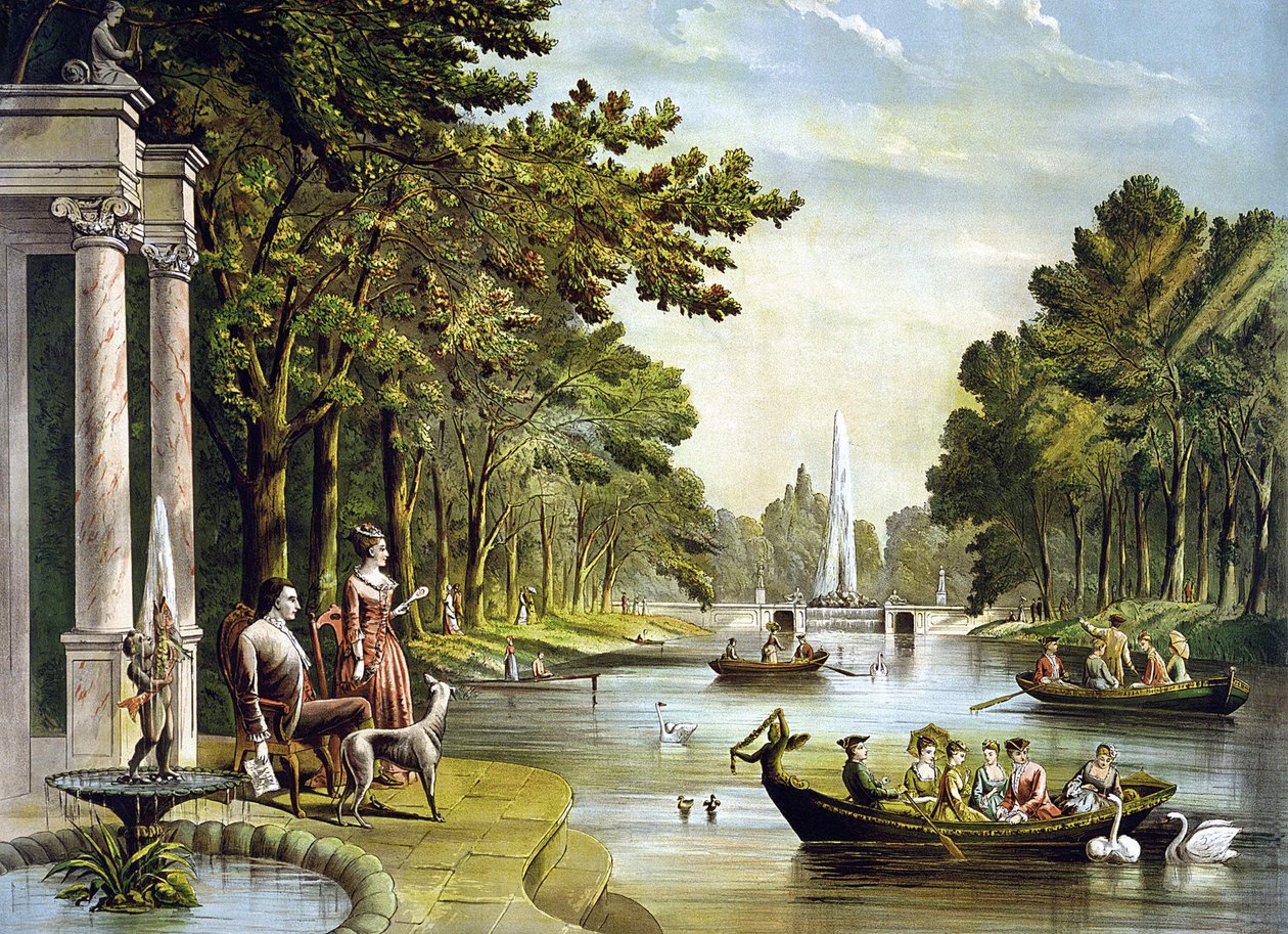 General La Fayette (Lafayette) (1757 - 1834) i sin sommerresidens. af Unknown artist