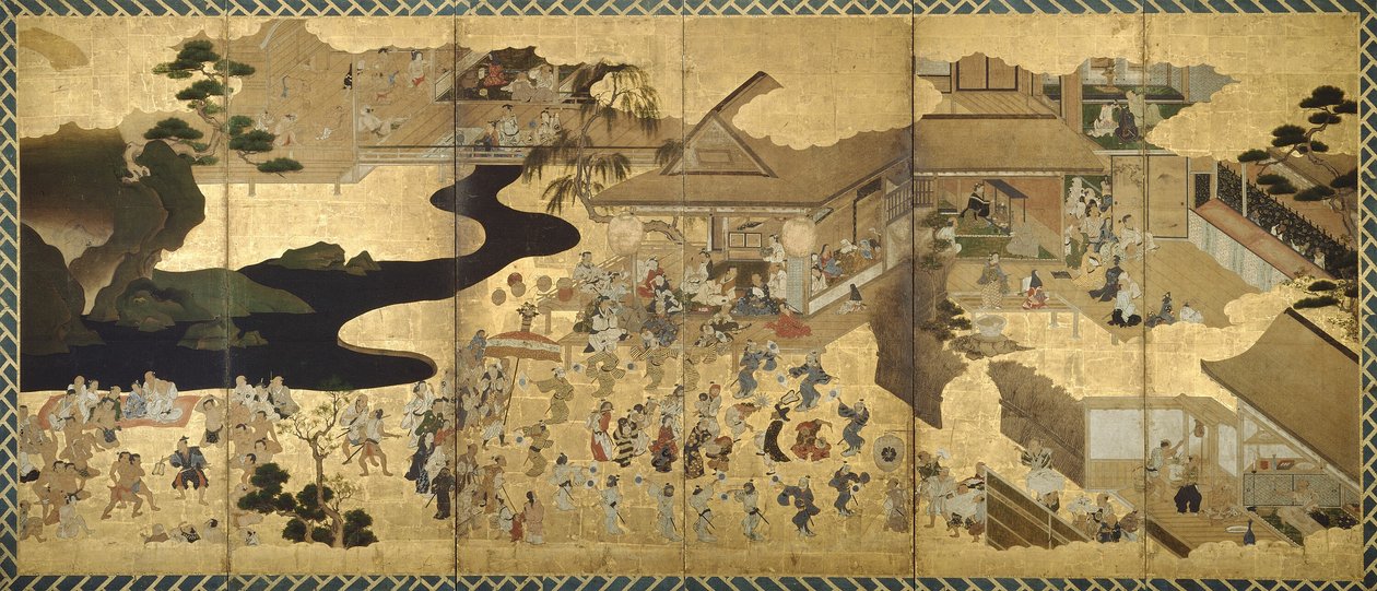 Genrescener (Fūzoku byōbu) af Unknown artist