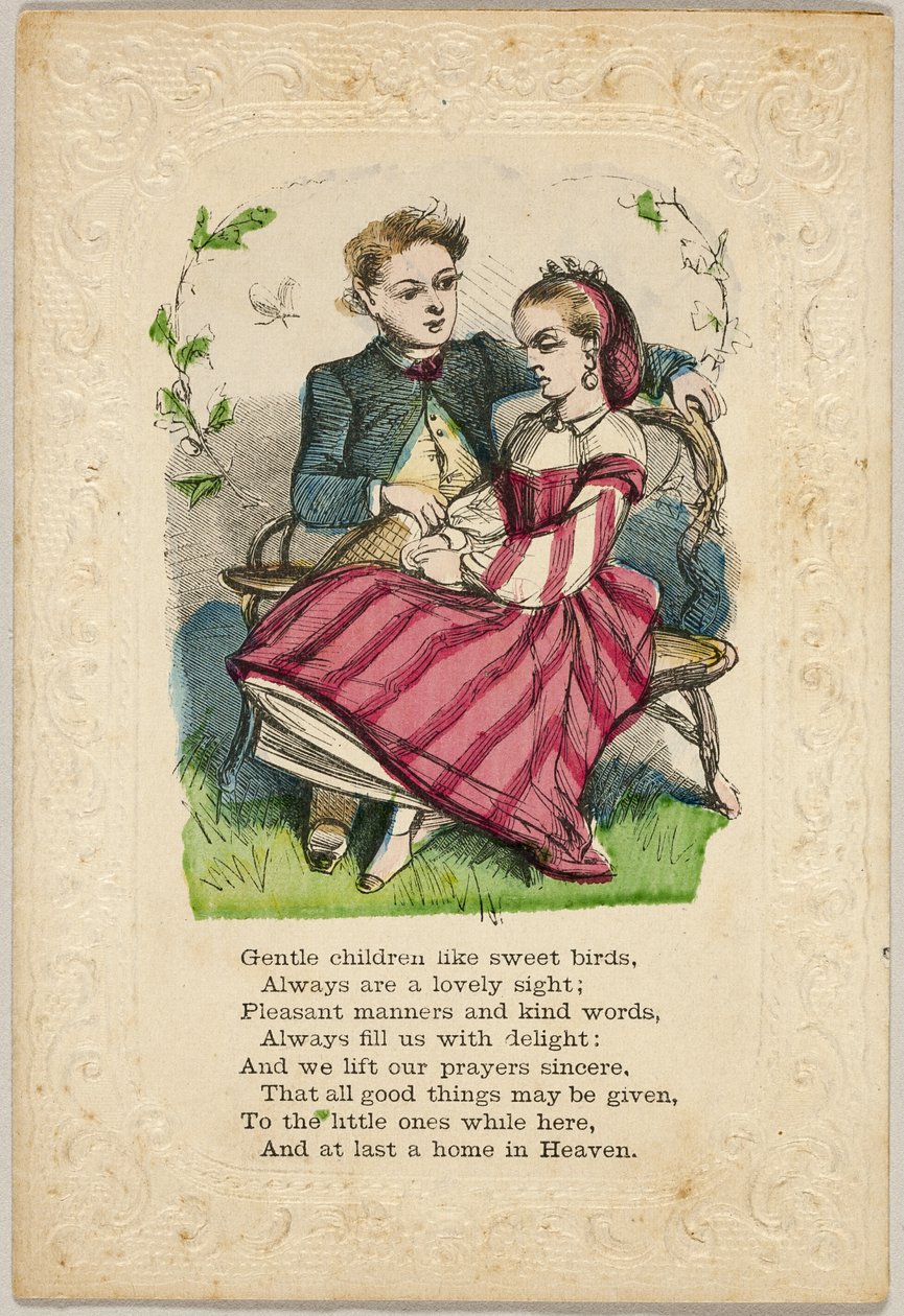 Blide børn som søde fugle (valentin) af Unknown artist