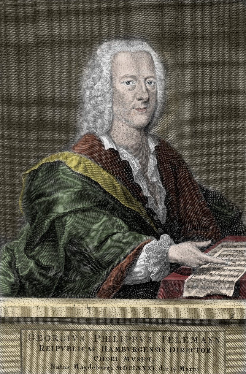 Georg Philipp Telemann (1681-1767), tysk komponist. af Unknown artist
