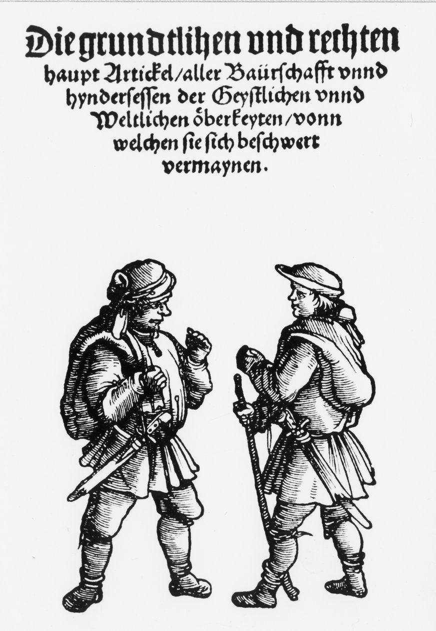 Tyske bønder bevæbnede under 1500-tallets oprør. af Unknown artist