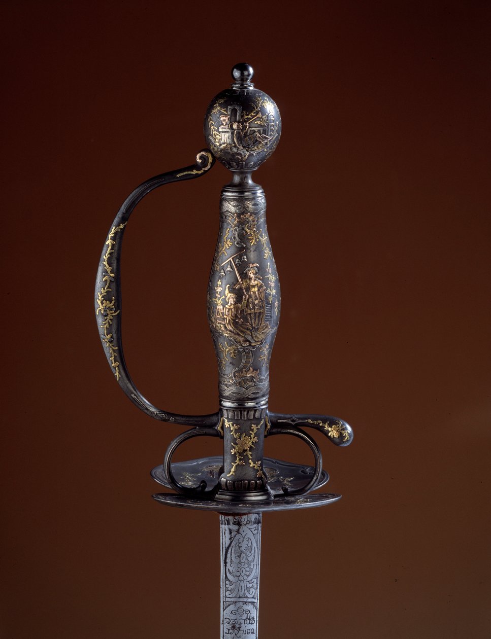 Guld og våbenværn fra 1700-tallet i delvist guld-sølv. Paris, dekorativ kunst af Unknown artist