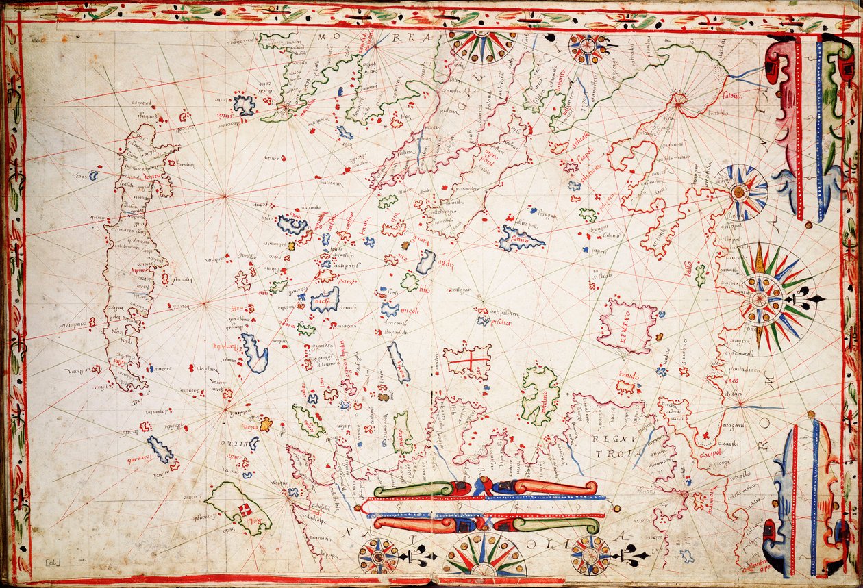 Græsk øhav, ca. 1620 (pergament) af Unknown artist