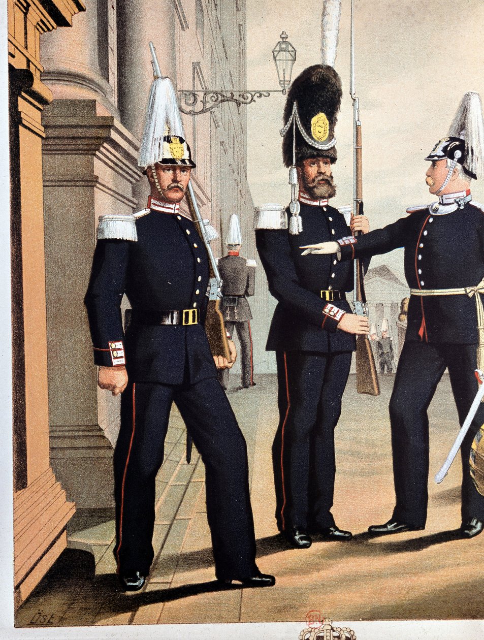 Den svenske gardes grenaderer, v.1890 af Unknown artist