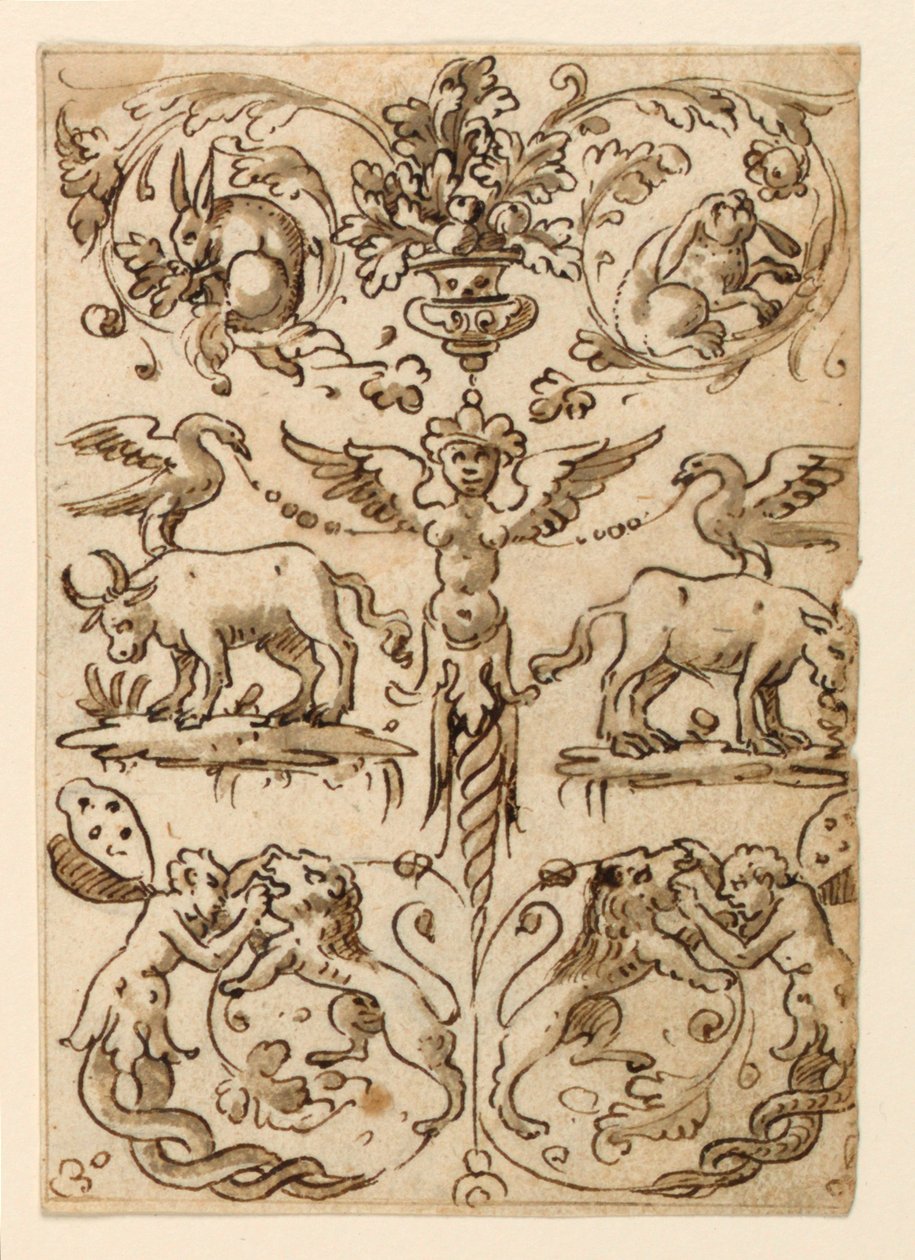 Grotesk panel af Unknown artist