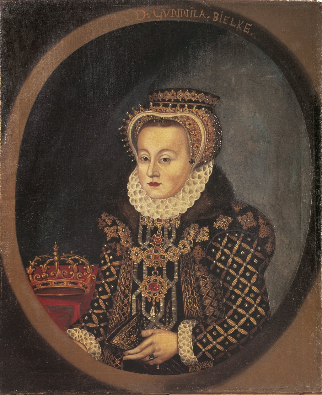 Gunilla Bielke, reine consort de Suede Finlande - Portræt af Gunilla Bielke (1568-1597), dronning af Sverige, anonym. Olie på lærred af Unknown artist