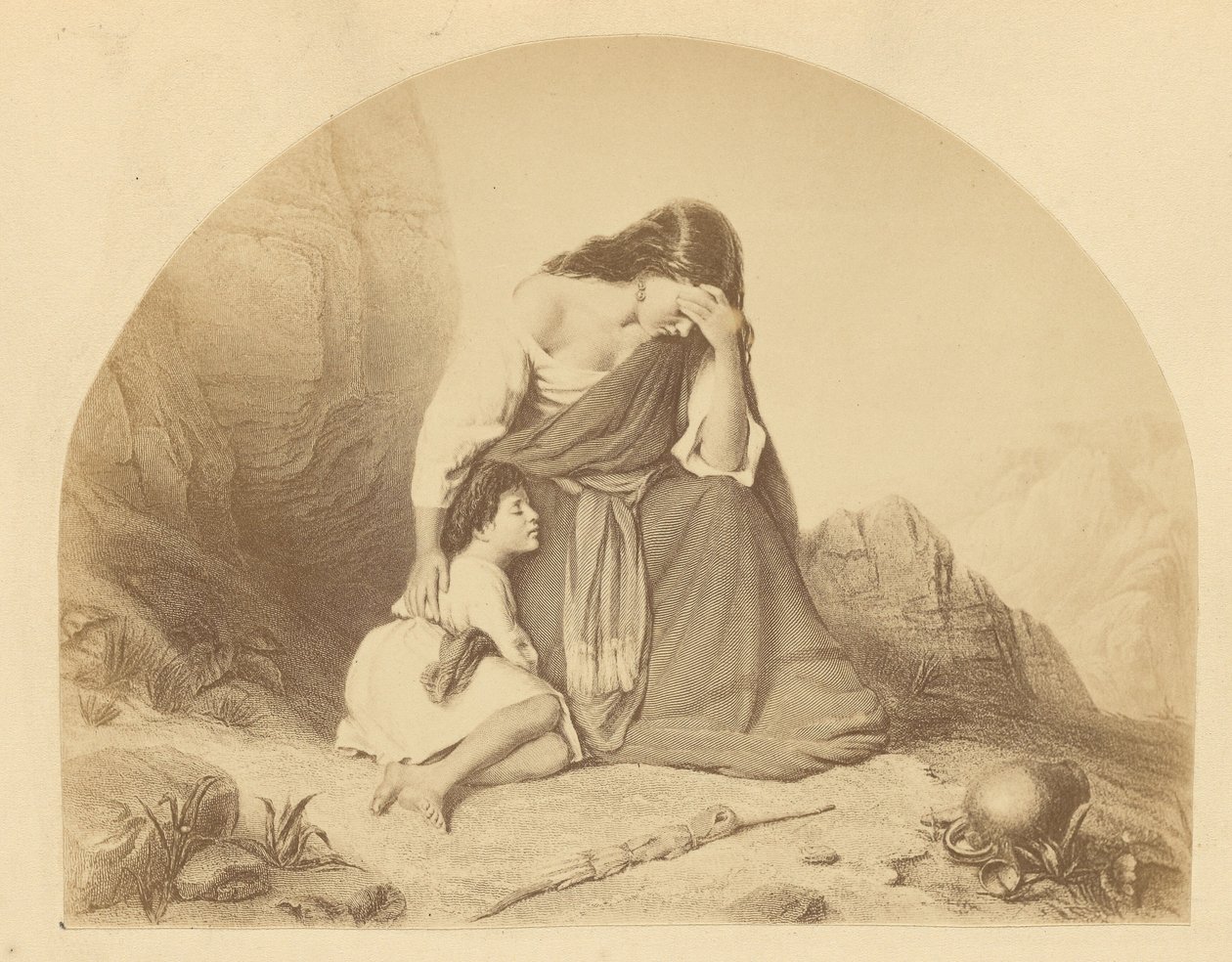 [Hagar og Ismael]. af Unknown artist