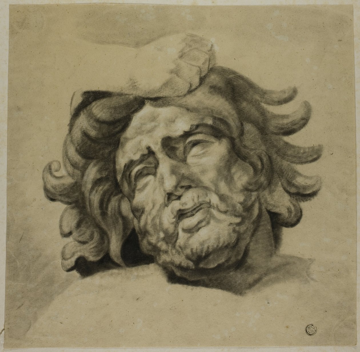 Kentaurens hånd griber om Lapiths hoved (efter en af metoperne fra Parthenon, British Museum) af Unknown artist