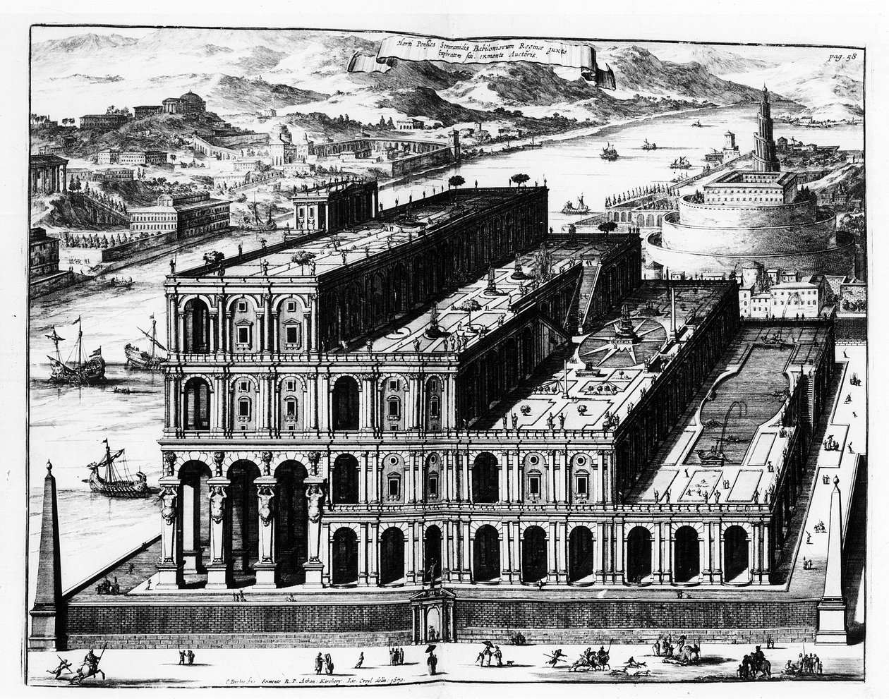 Babylons hængende have. af Unknown artist