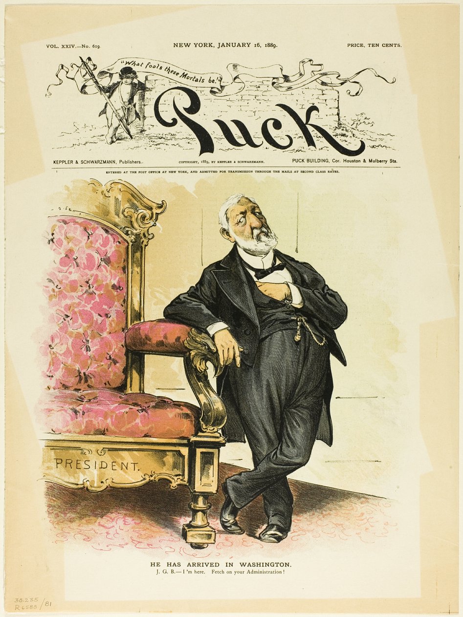 Han er ankommet til Washington, fra Puck af Unknown artist