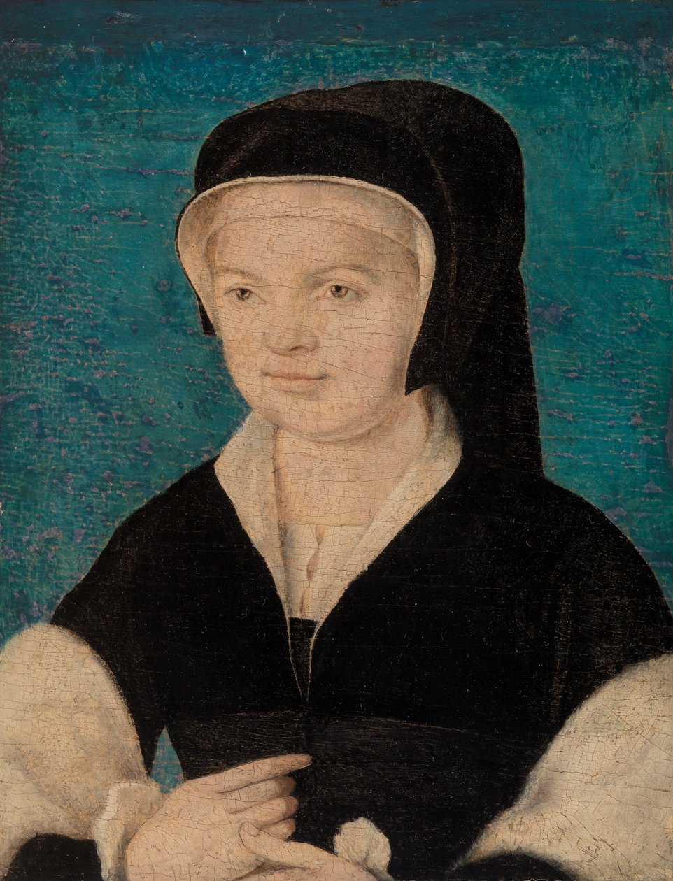 Leder af kvinde på blå baggrund af Unknown artist