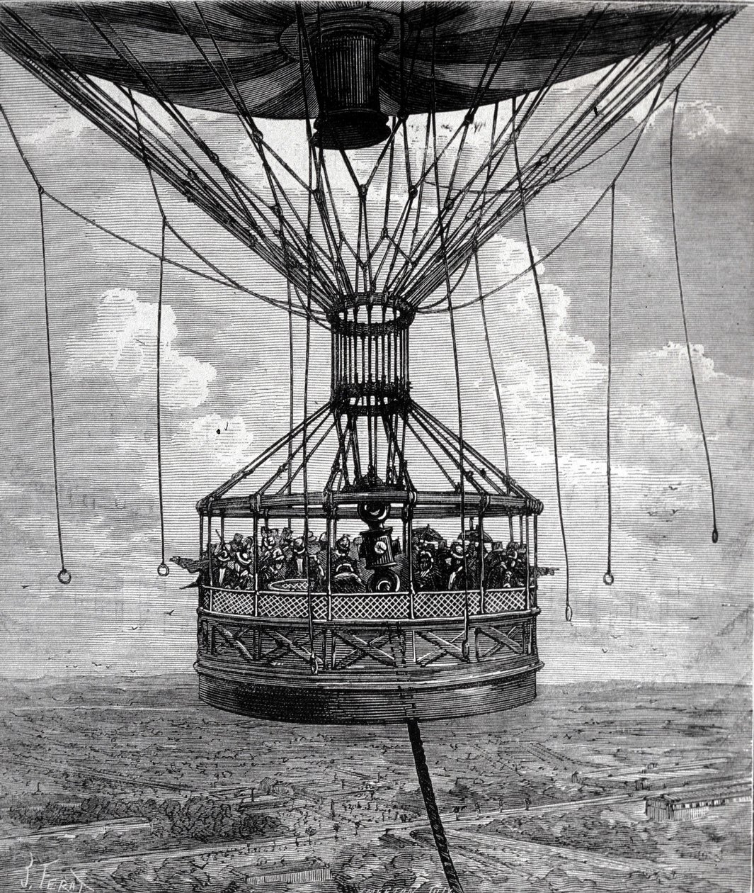 Henry Giffards ballon i fangenskab i 1878. af Unknown artist