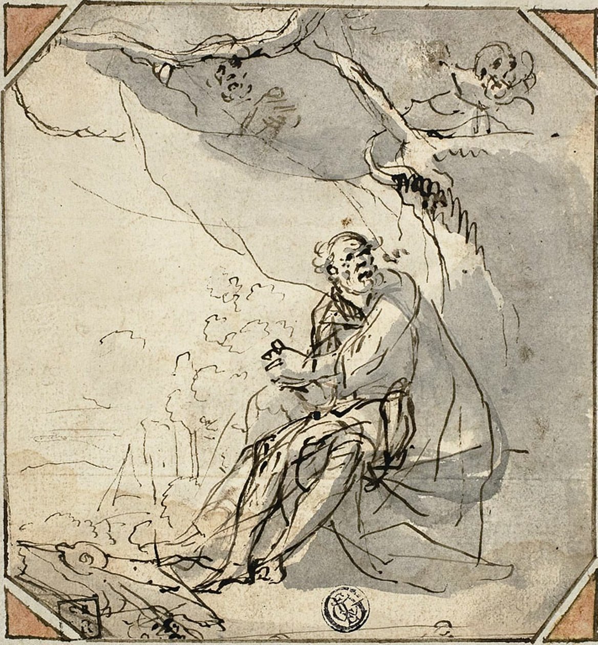 Eremithelgen i hulen af Unknown artist