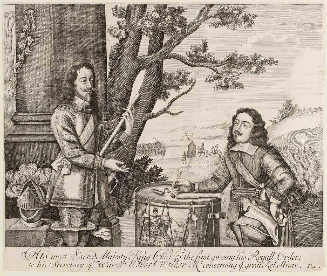 ?Hans Allerhelligste Majestæt, Kong Charles, den første, der gav sine kongelige ordrer til sin sekretær vedrørende det store oprør? af Unknown