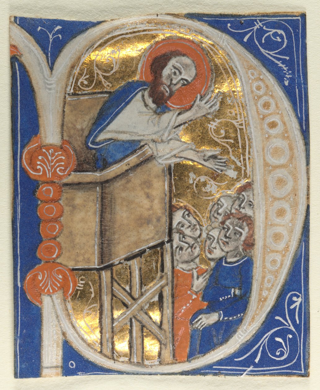 Historikeret indledende udskåret fra en bibel (sæt med ni) af Unknown artist
