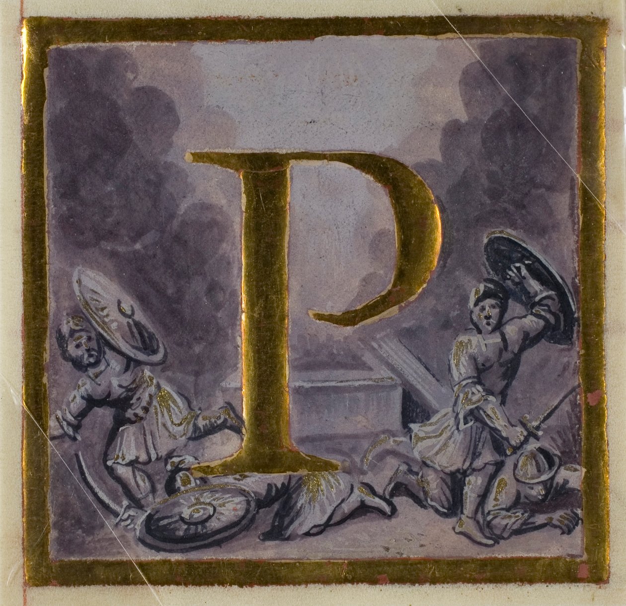 Historiseret initial "P" med opstandelse fra en koralbog af Unknown artist