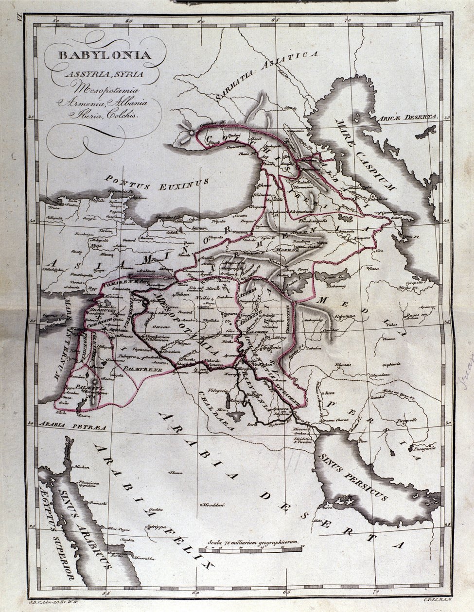 Mesopotamiens historiske atlas. Babylonien, Syrien og Assyrien. Slutningen af det 18. århundrede. af Unknown artist
