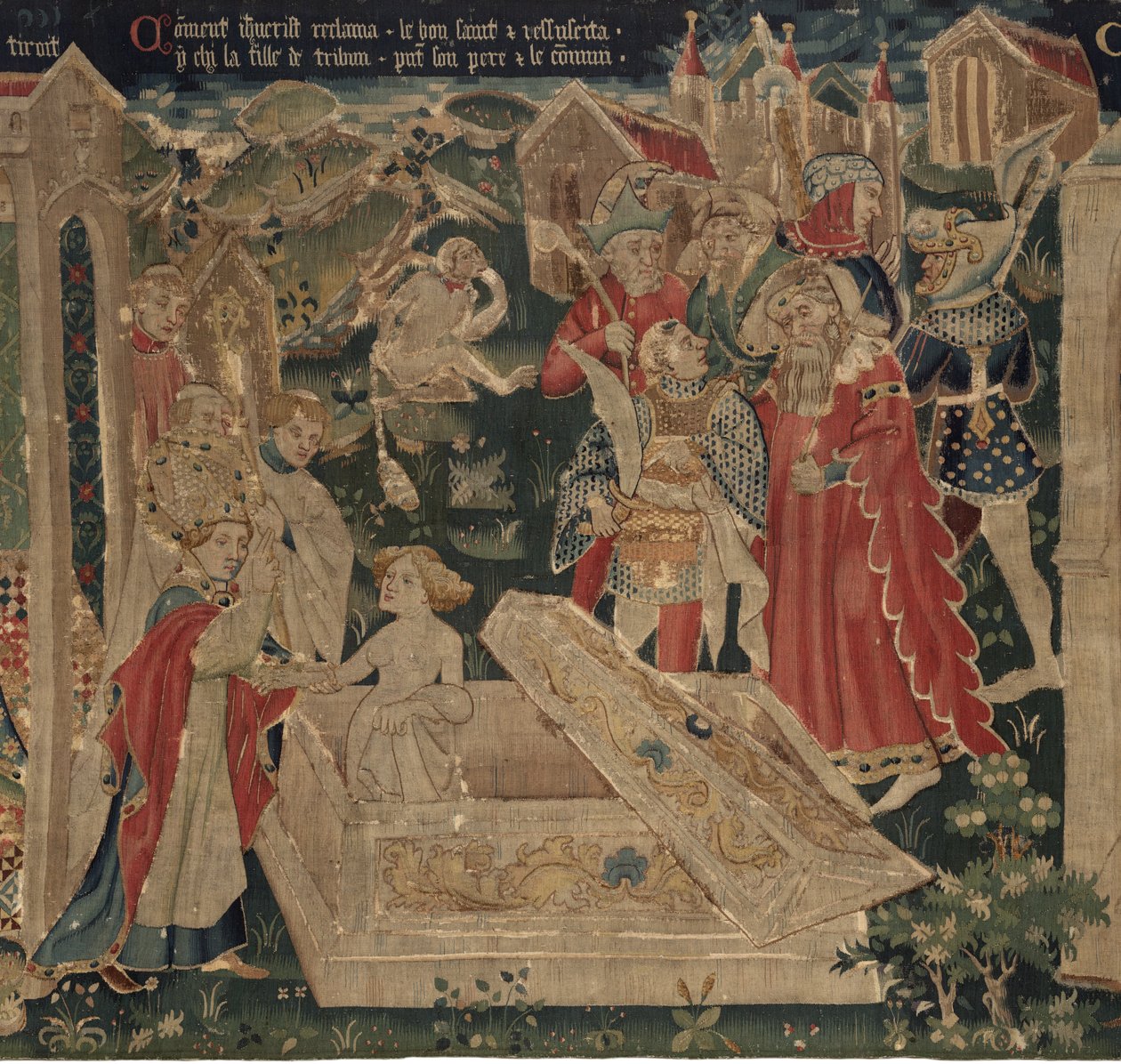 Historien om Saint Piat og Saint Eleuthère, Scene 12: Opstandelsen af stammens datter af Unknown artist