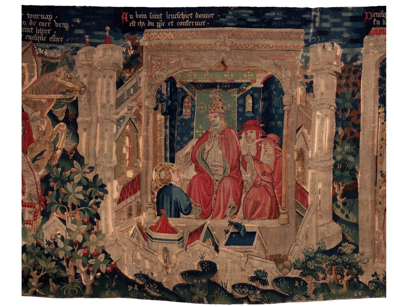Historien om Saint Piat og Saint Eleuthère, scene 9 Saint-Éleuthère er bekræftet som biskop af Tournai (Au boin saint l