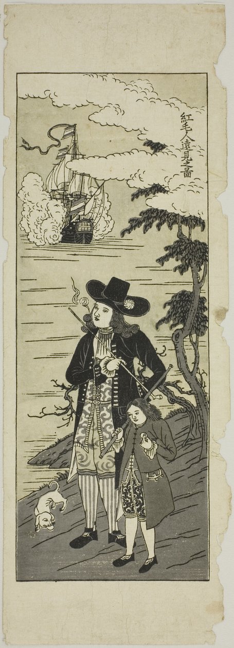 Hollænder kigger langt væk 紅毛人遠見之図 (Komojin enken zu) af Unknown artist