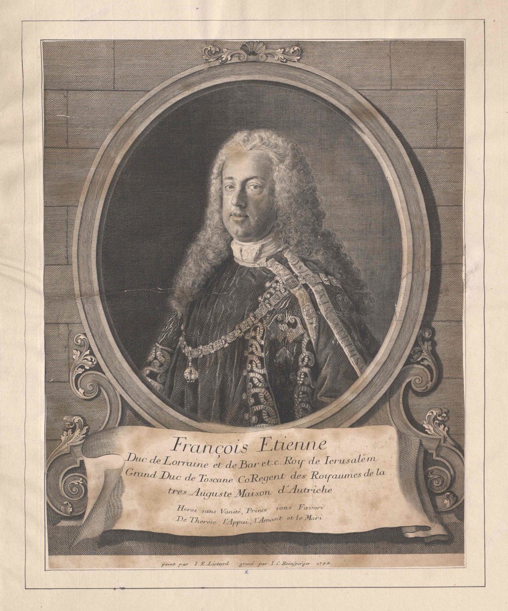 Den hellige romerske kejser Frans I (print) af Unknown artist