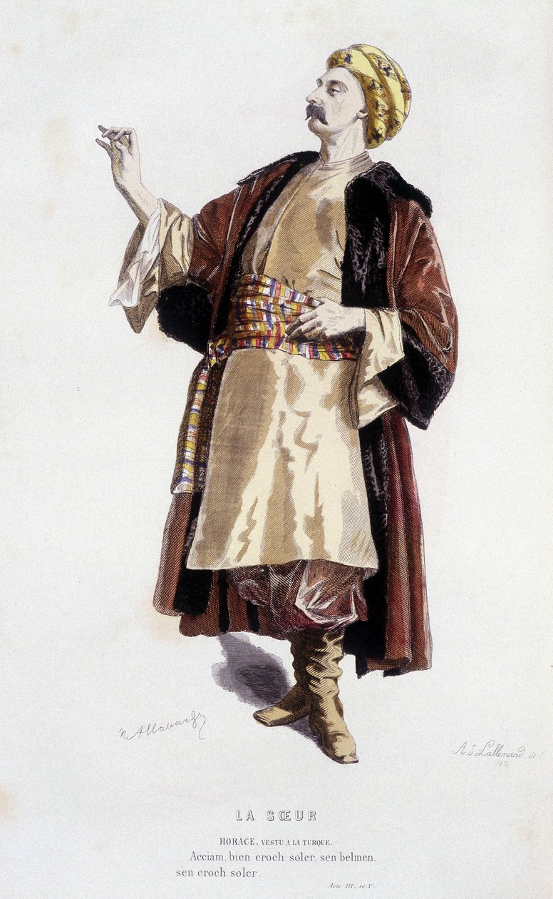 Horace i ""søsteren" (af Jean de Routrou i 1647), i ""Fransk teater i det 16. og 17. århundrede før Moliere"" af Edouard Fournier. af Unknown artist