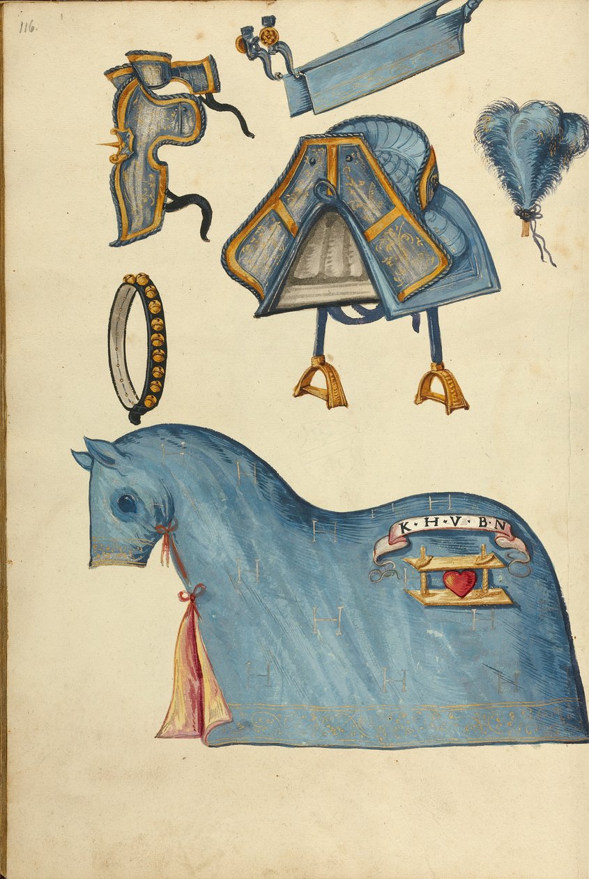 Rustning til hest af Unknown artist