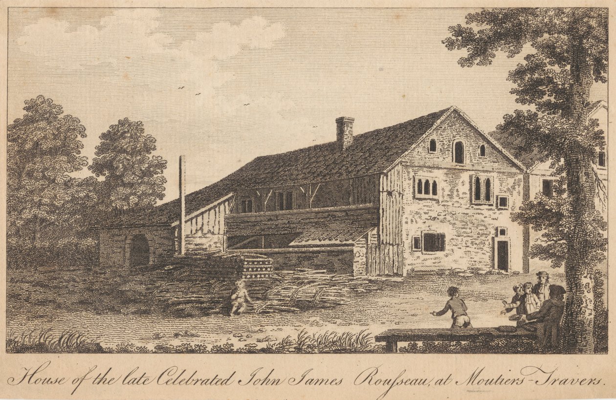 House of the afdøde fejrede John James Rousseau, ved Moutiers-rejses af Unknown artist