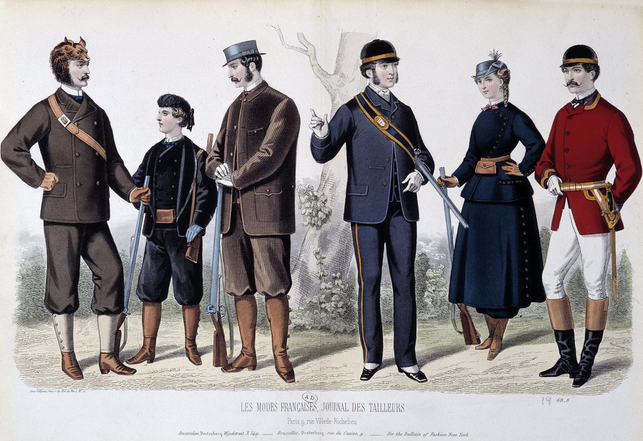 Jagttøj, ""Le Journal des tailors"" af Unknown artist