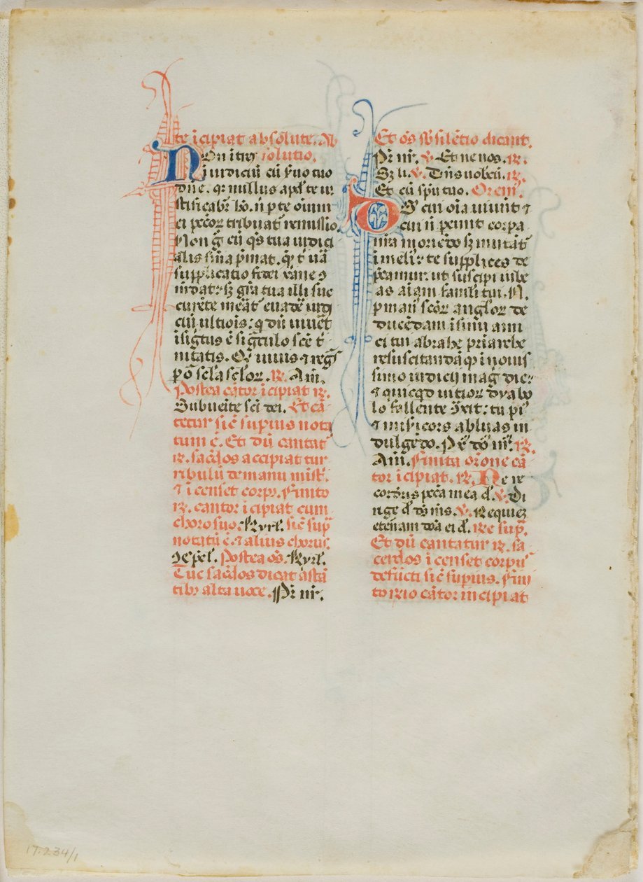 Illumineret manuskriptblad af Unknown artist