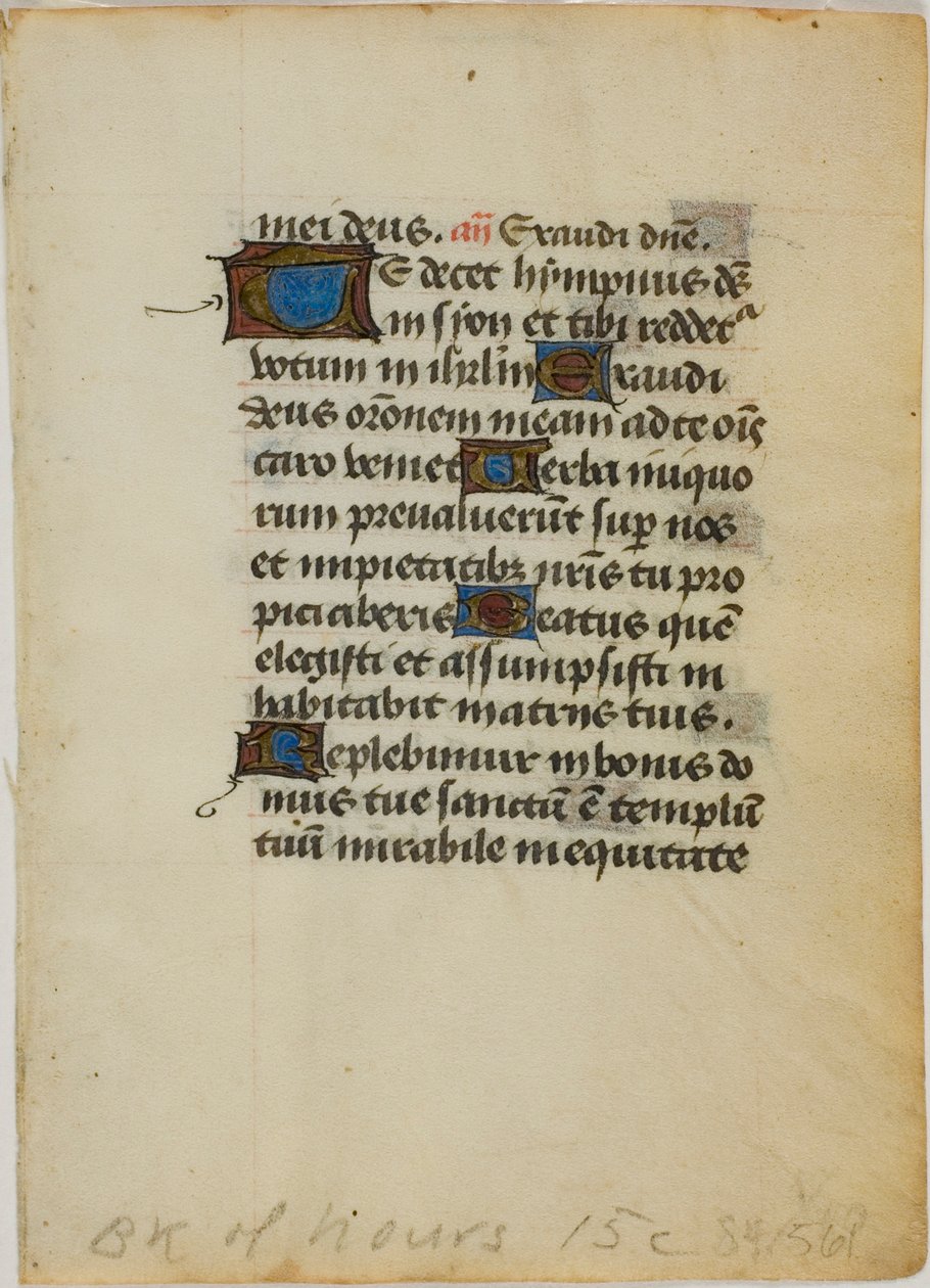 Illumineret manuskriptblad fra en timebog af Unknown artist