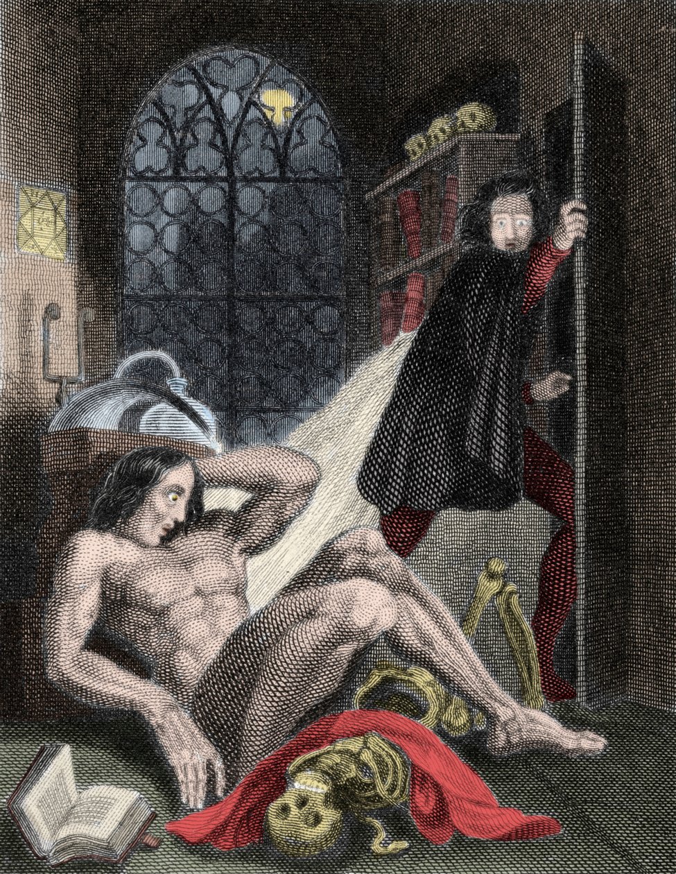 Illustration til "" Frankenstein"" af den britiske forfatter Mary Wollstonecraft Shelley (1797-1851). 1831: 