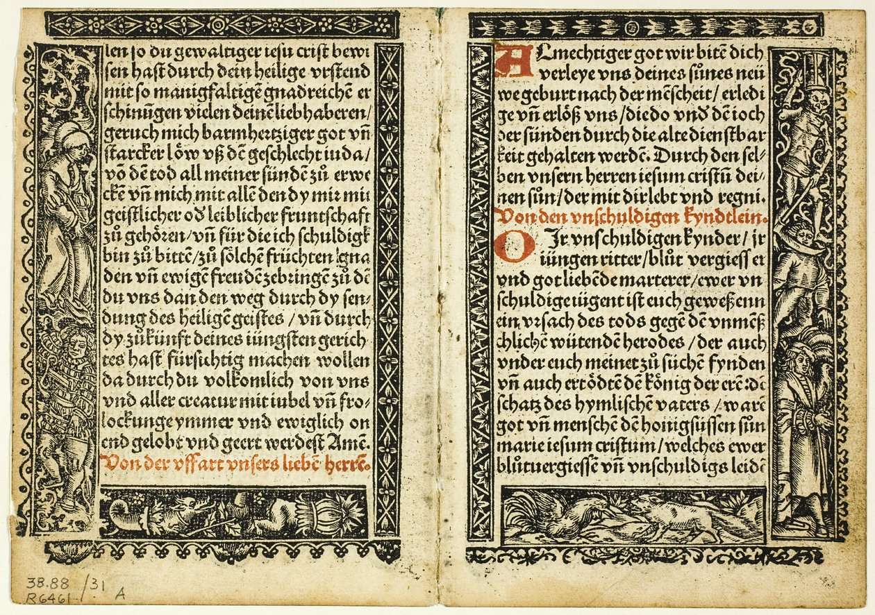 Illustration fra Hortulus animae, plade 31 fra Træsnit fra bøger fra det 16. århundrede af Unknown artist