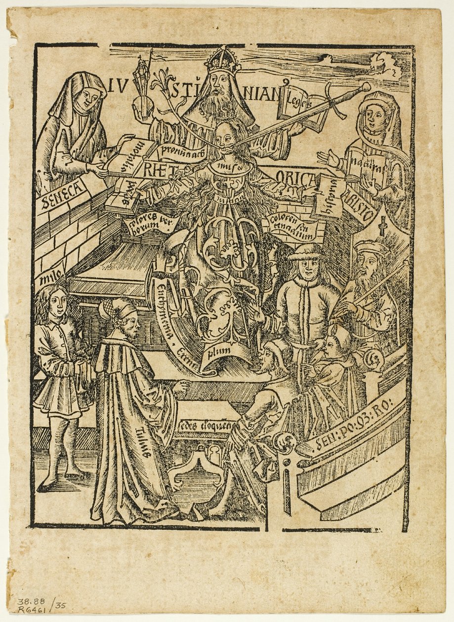 Illustration fra Margarita philosophica, plade 35 fra Træsnit fra bøger fra det 16. århundrede af Unknown artist