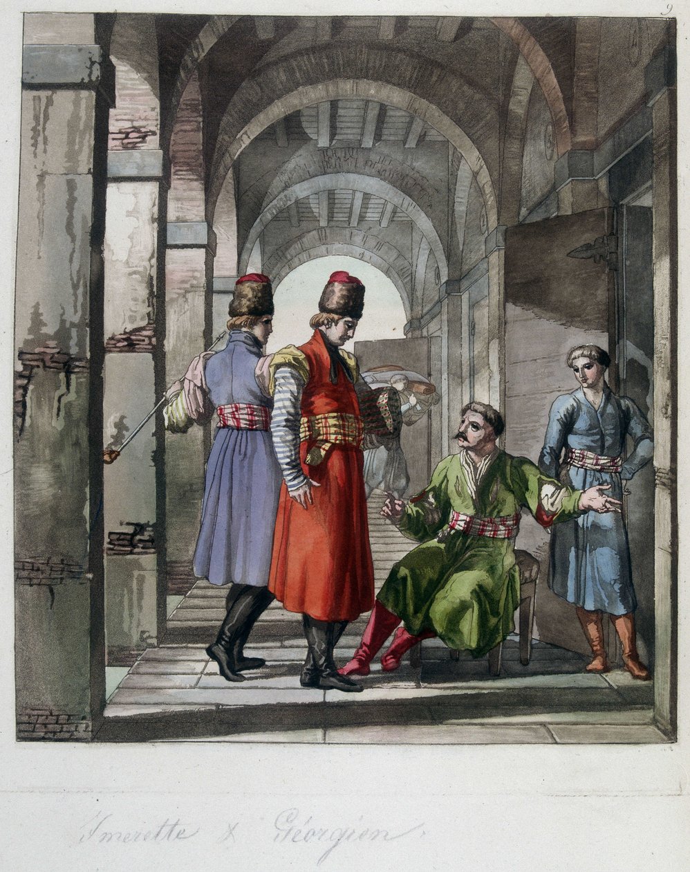 Imerette og georgisk, Kaukasus. I ""Det gamle og moderne kostume"" af Unknown artist