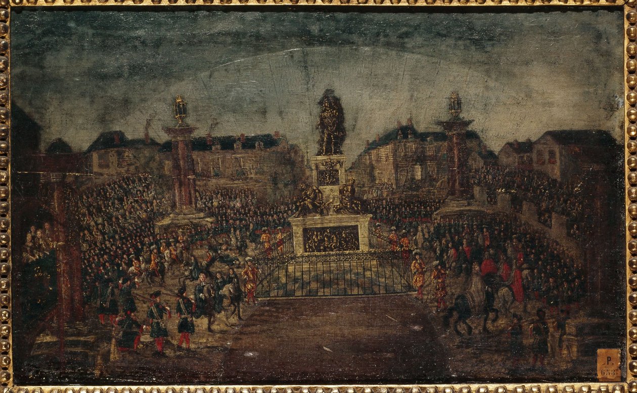 Indvielse af statuen af Louis XIV, Place des Victoires, nuværende 1. og 2. arrondissemets, 28. marts af Unknown artist