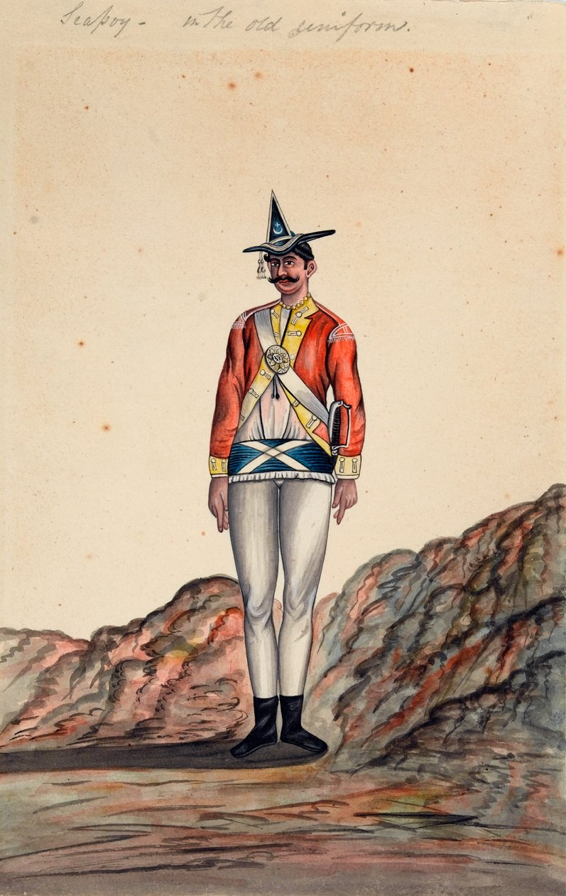 Indisk officer, bengalsk hær, 1805 ca af Unknown artist